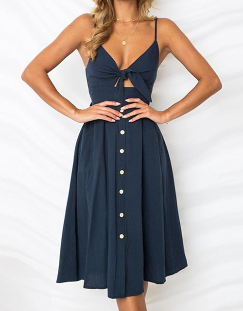 Load image into Gallery viewer, Cutout Smocked Sweetheart Neck Cami Dress
