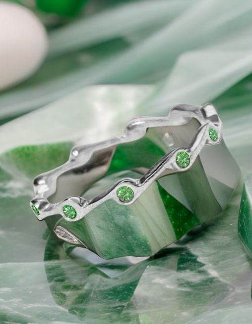 Load image into Gallery viewer, Peridot Birthstone Stacker Ring by The Urban Charm
