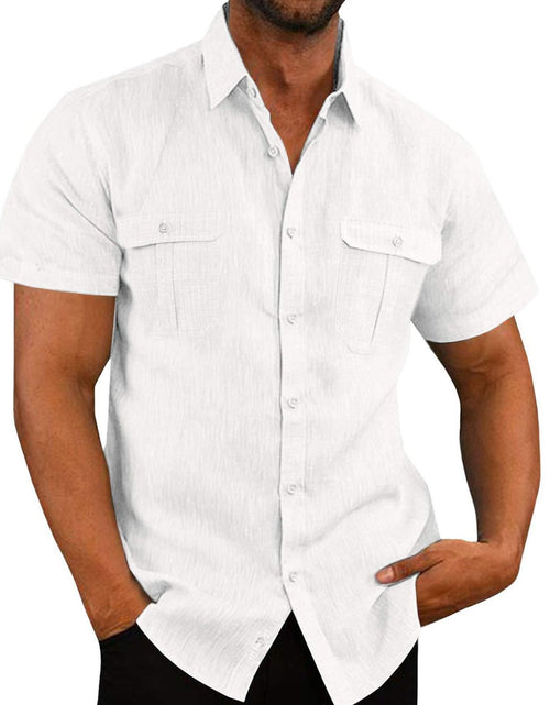 Load image into Gallery viewer, Men's Plus Size Collared Neck Short Sleeve Shirt
