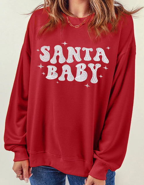 Load image into Gallery viewer, SANTA BABY Round Neck Long Sleeve Sweatshirt

