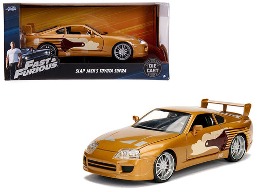 Load image into Gallery viewer, Slap Jack's Toyota Supra Gold "Fast &amp; Furious" Movie 1/24 Diecast Model Car by Jada
