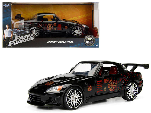 Load image into Gallery viewer, Johnny's 2001 Honda S2000 Black with Graphics "Fast &amp; Furious" Movie 1/24 Diecast Model Car by Jada
