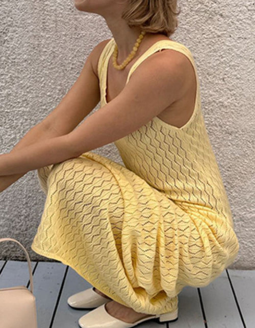 Load image into Gallery viewer, Openwork Sleeveless Maxi Dress
