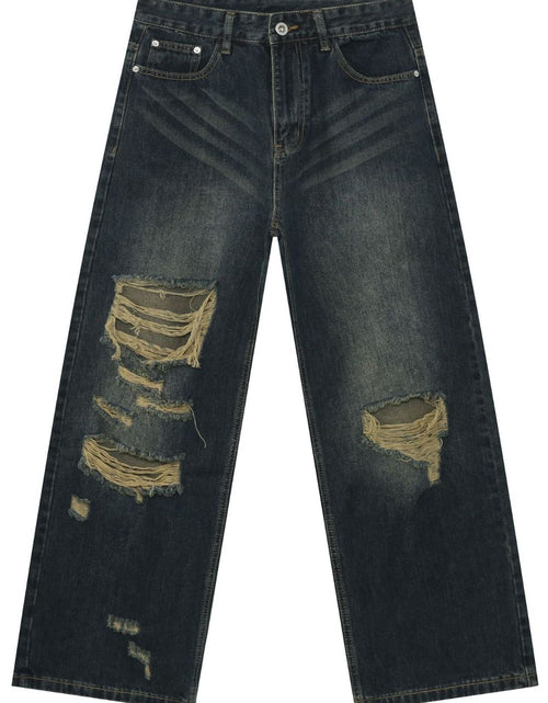 Load image into Gallery viewer, Men's Distressed Wide Leg Jeans
