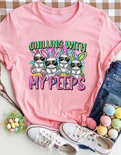 Load image into Gallery viewer, CHILLING WITH MY PEEPS Round Neck T-Shirt
