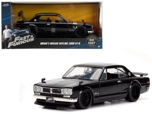 Load image into Gallery viewer, Brian's Nissan Skyline 2000 GT-R RHD (Right Hand Drive) Black "Fast &amp; Furious" Movie 1/24 Diecast Model Car by Jada
