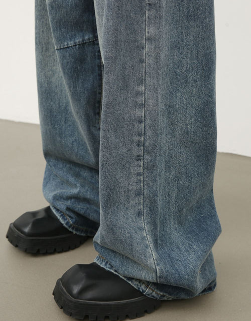 Load image into Gallery viewer, Men's Distressed Wide Leg Jeans
