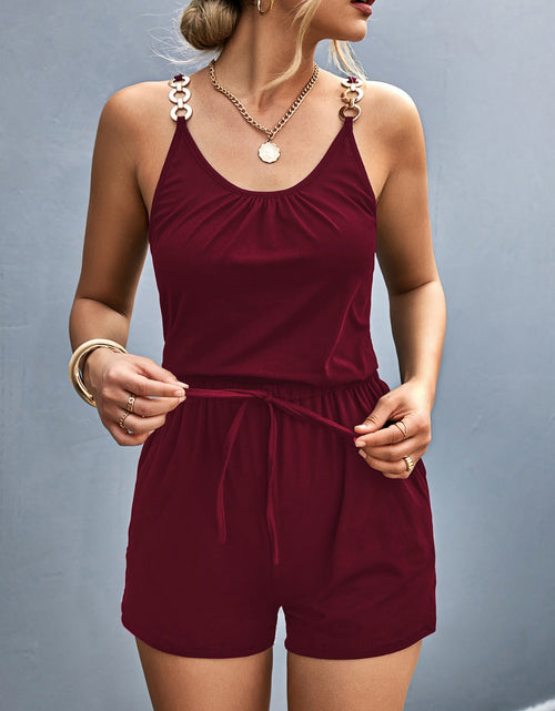 Load image into Gallery viewer, Scoop Neck Romper with Pockets
