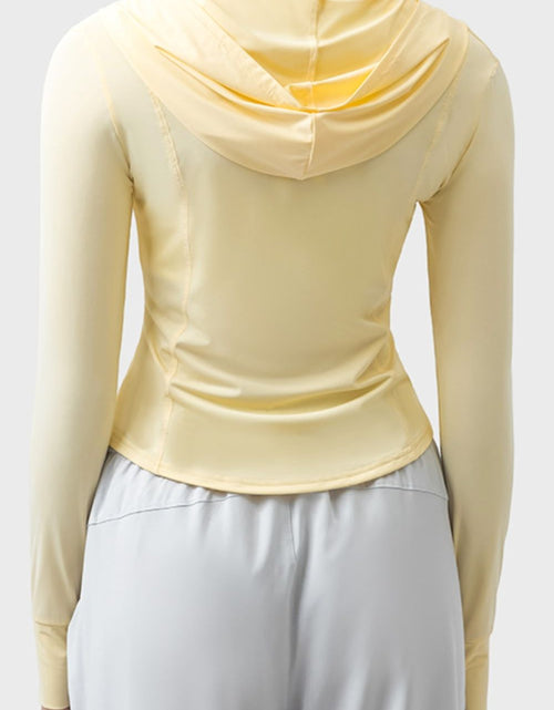 Load image into Gallery viewer, Millennia Pocketed Zip Up Hooded Long Sleeve Active Outerwear
