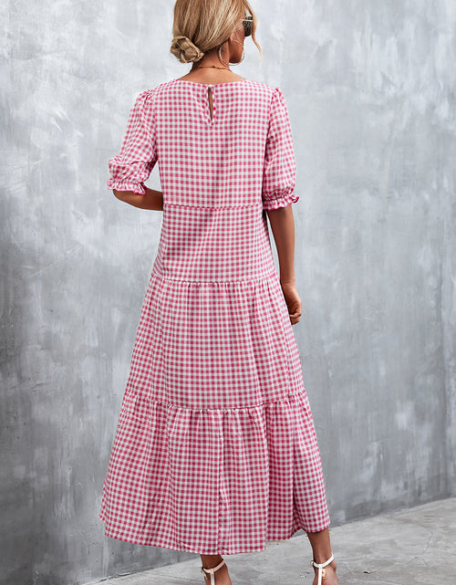 Load image into Gallery viewer, Printed Flounce Sleeve Tiered Dress
