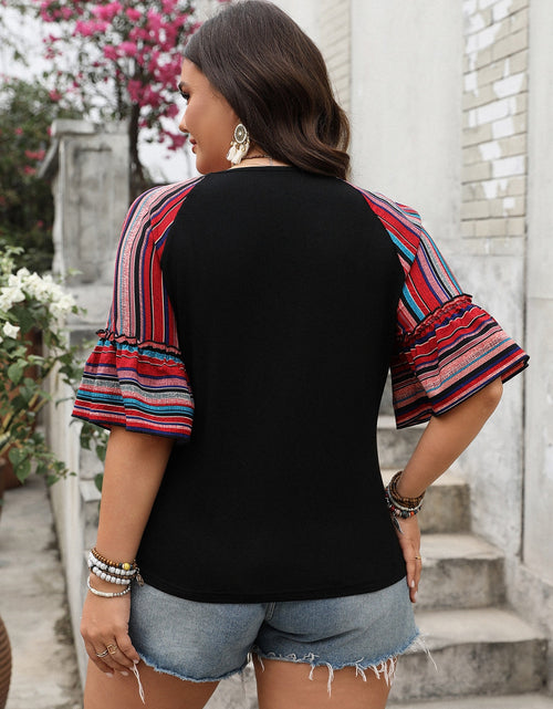 Load image into Gallery viewer, Plus Size V-Neck Flounce Sleeve Top
