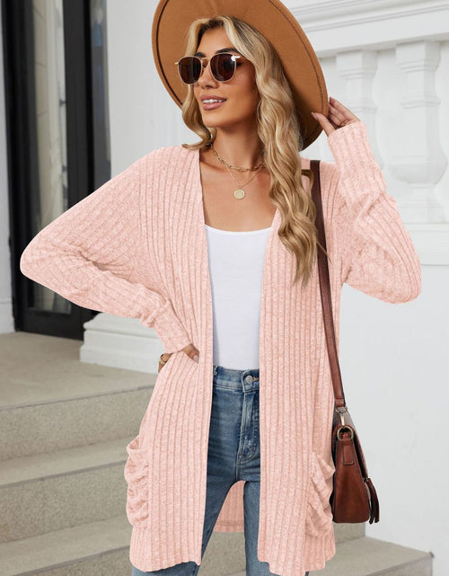 Load image into Gallery viewer, Pocketed Open Front Long Sleeve Cardigan
