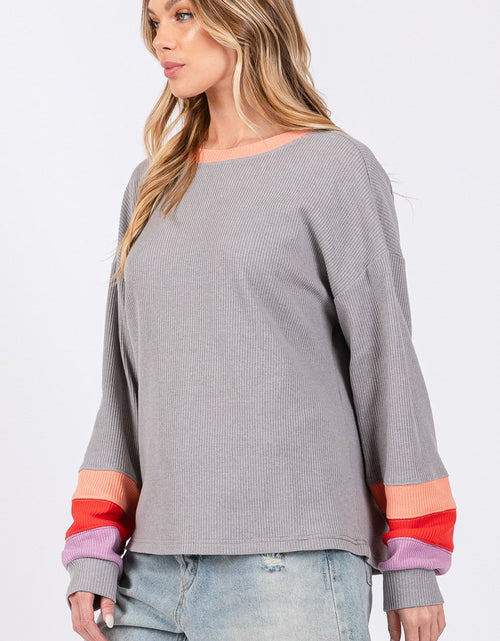 Load image into Gallery viewer, SAGE + FIG Color Block Waffle Knit T-Shirt

