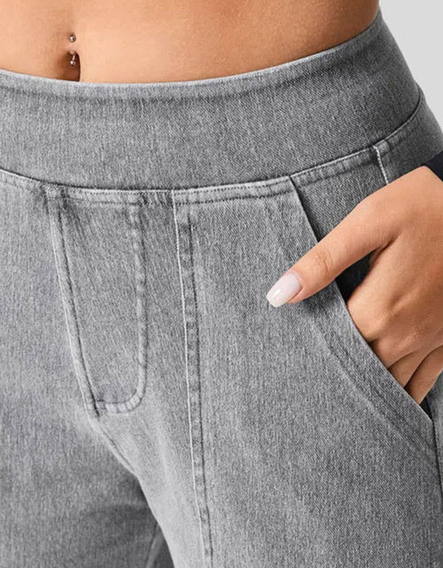 Load image into Gallery viewer, High Waist Straight Leg Cargo Jeans
