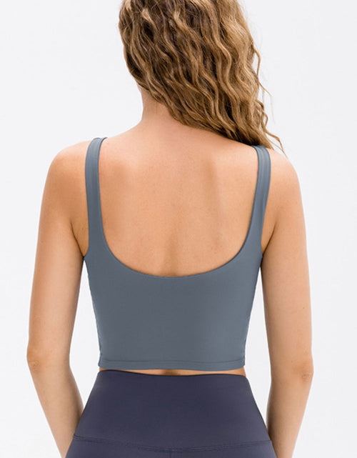 Load image into Gallery viewer, Cropped Scoop Neck Active Tank Top
