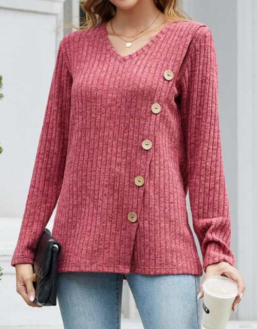 Load image into Gallery viewer, V-Neck Long Sleeve T-Shirt
