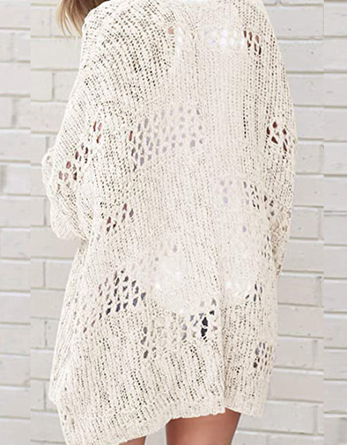 Load image into Gallery viewer, Openwork Open Front Long Sleeve Cardigan
