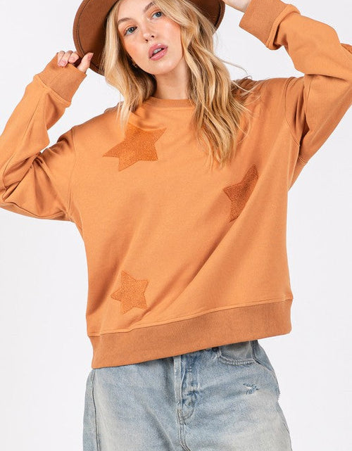 Load image into Gallery viewer, SAGE + FIG Star Patch Long Sleeve Sweatshirt
