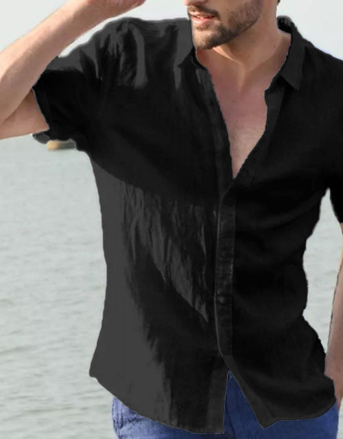 Load image into Gallery viewer, Men's Full Size Button Down Short Sleeve Shirt Plus Size
