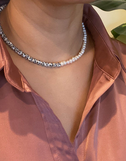 Load image into Gallery viewer, So Fresh Pearl And Porcelain Choker Necklace by Ellisonyoung.com
