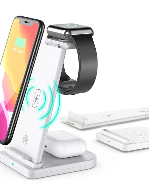 Load image into Gallery viewer, 3-in-1 Fast Wireless Charging Stand for Phones, Apple Watch &amp; AirPods by Infinite Basics
