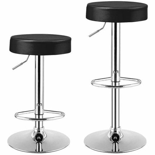 Load image into Gallery viewer, Set of 2 Adjustable Swivel Round Bar Stool  Pub Chairs-Black
