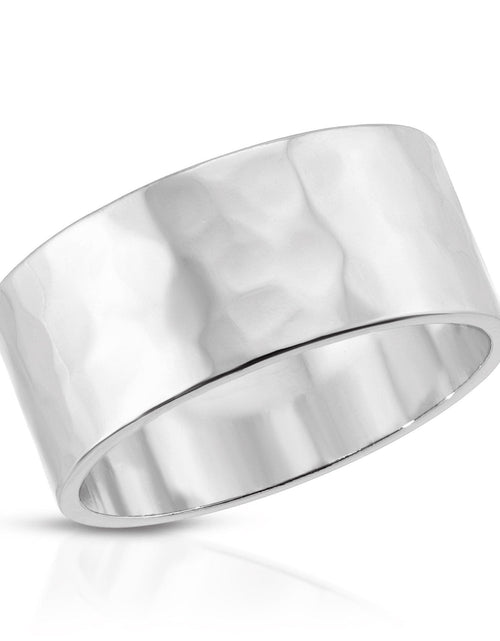 Load image into Gallery viewer, 9.5mm Hammered Ring by eklexic jewelry
