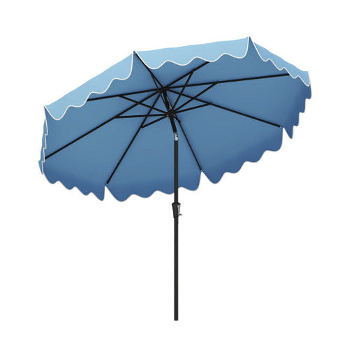 Load image into Gallery viewer, 9 Feet Patio Umbrella with Crank Handle and Push Button Tilt-Navy
