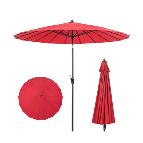 Load image into Gallery viewer, 9 Feet Round Patio Umbrella with 18 Fiberglass Ribs-Wine
