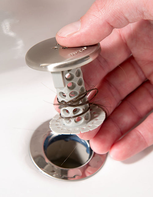 Load image into Gallery viewer, SinkShroom (Nickel Edition) The Hair Catcher That Prevents Clogged Bathroom Sink Drains by TubShroom.com
