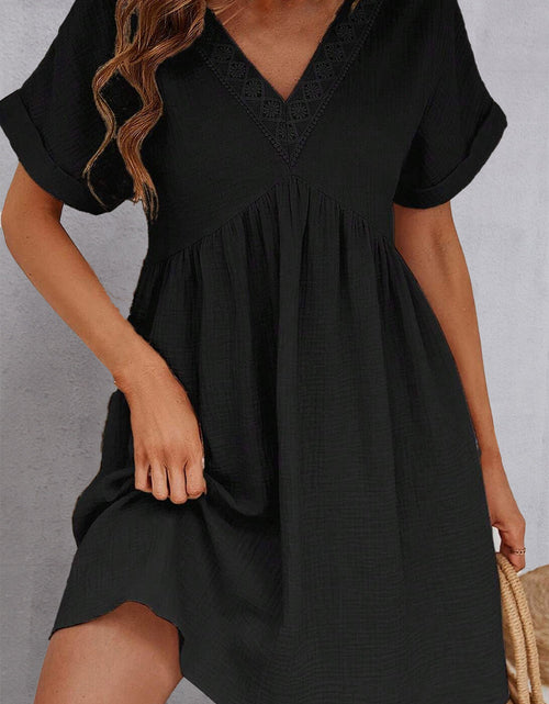 Load image into Gallery viewer, V-Neck Short Sleeve Dress
