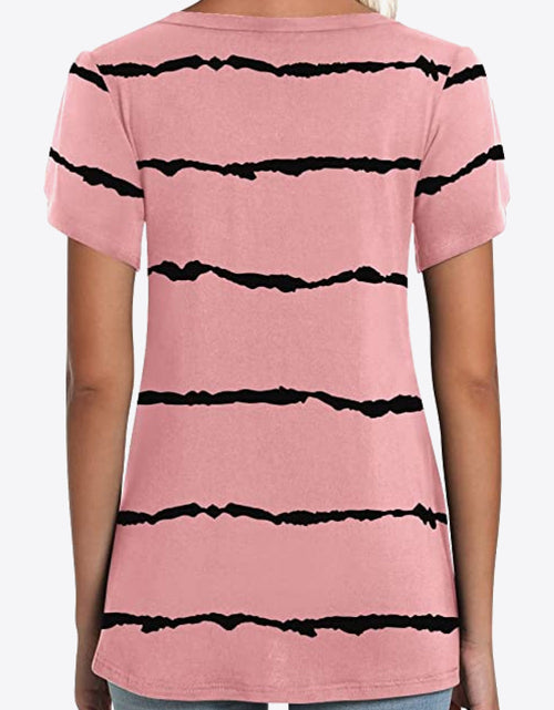 Load image into Gallery viewer, Printed Petal Sleeve V-Neck Blouse
