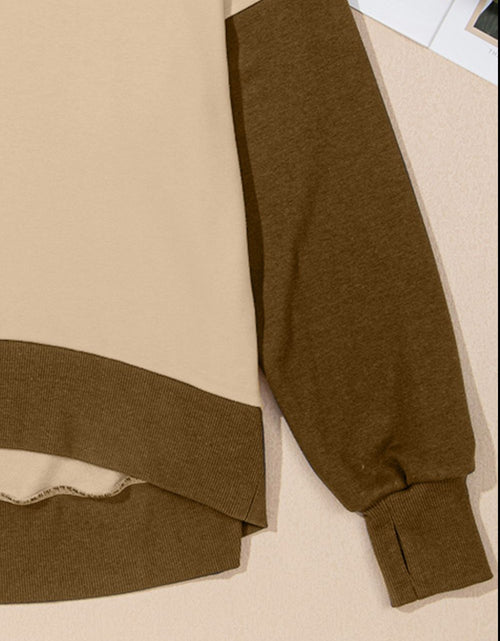 Load image into Gallery viewer, Contrast Round Neck Long Sleeve Sweatshirt
