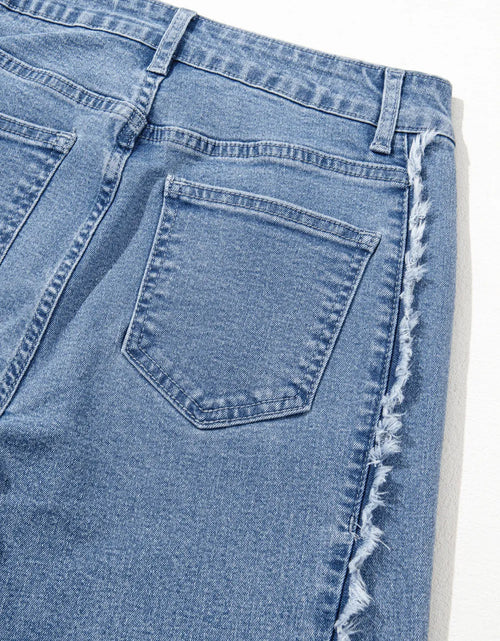 Load image into Gallery viewer, Raw Hem Wide Leg Jeans with Pockets

