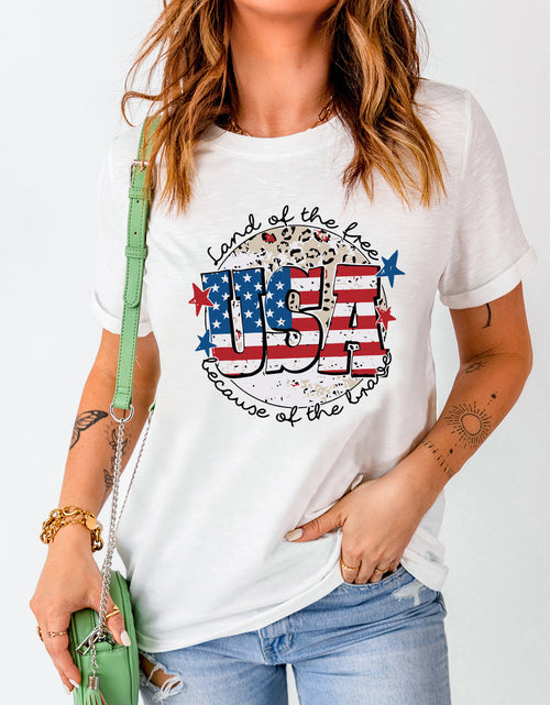 Load image into Gallery viewer, USA Graphic Round Neck Tee
