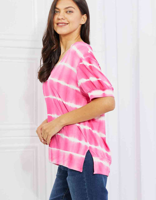 Load image into Gallery viewer, Yelete Full Size Oversized Fit V-Neck Striped Top
