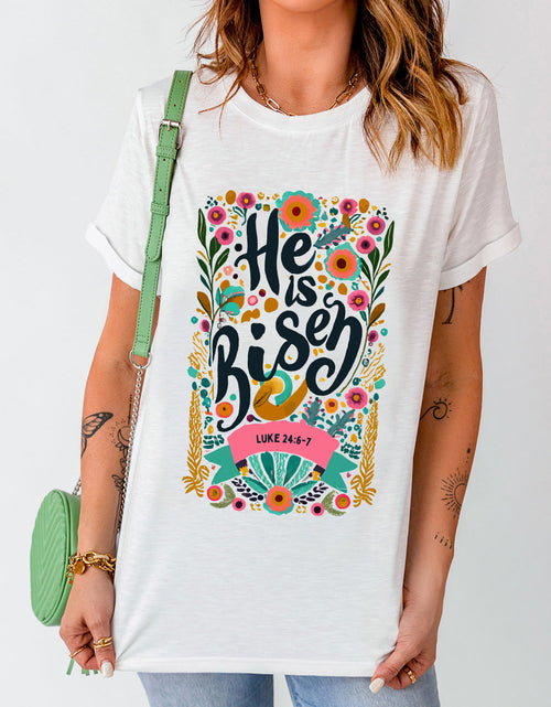 Load image into Gallery viewer, Graphic Round Neck Short Sleeve T-Shirt
