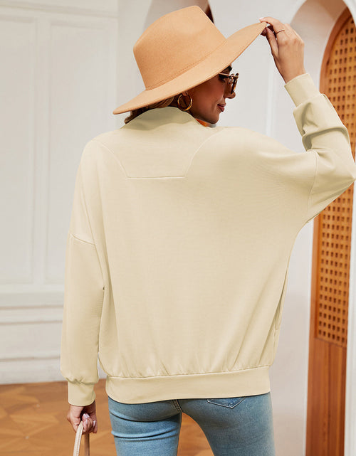 Load image into Gallery viewer, Half-Zip Dropped Shoulder Sweatshirt

