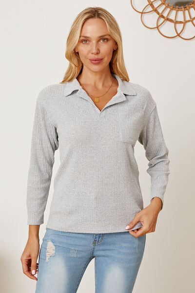 Load image into Gallery viewer, Collared Neck Dropped Shoulder T-Shirt
