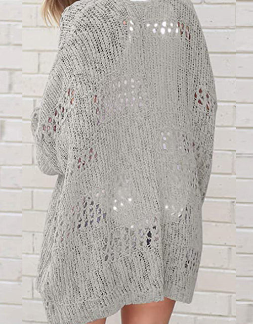 Load image into Gallery viewer, Openwork Open Front Long Sleeve Cardigan
