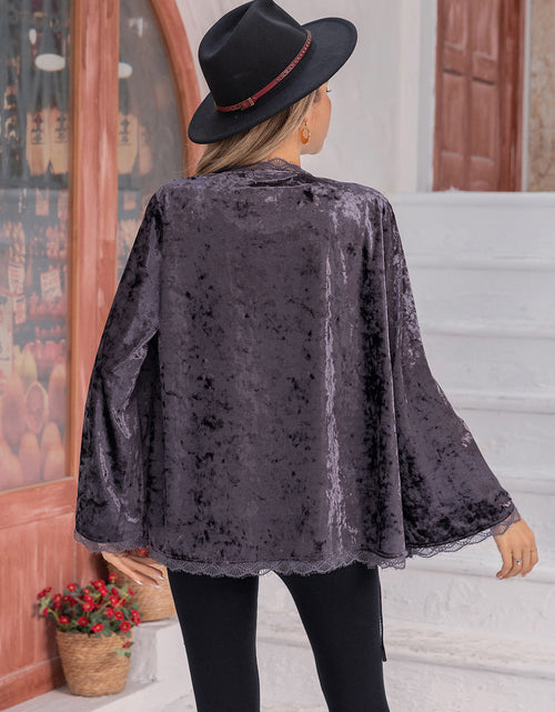 Load image into Gallery viewer, Tied Lace Detail Long Sleeve Cardigan
