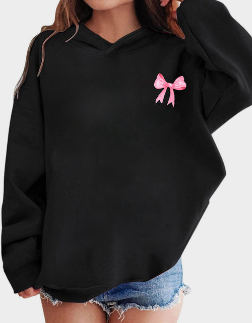 Load image into Gallery viewer, Bow Print Long Sleeve Hoodie
