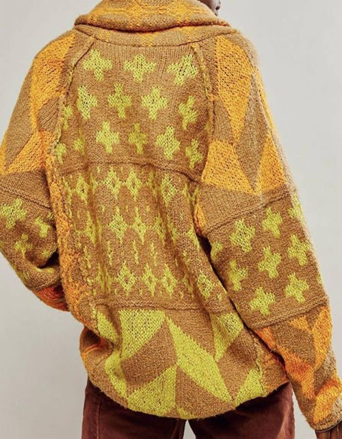 Load image into Gallery viewer, Collared Neck Long Sleeve Cardigan
