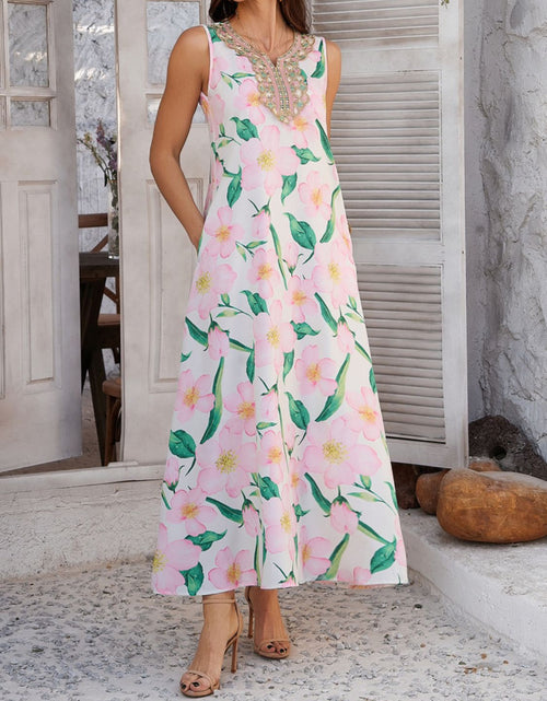 Load image into Gallery viewer, Devine Printed Sleeveless Maxi Dress
