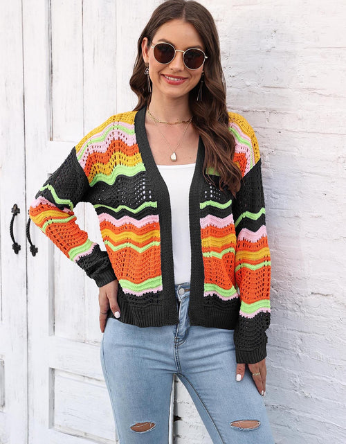Load image into Gallery viewer, Open Front Openwork Cardigan
