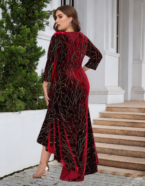 Load image into Gallery viewer, Plus Size Ruffle Hem High-Low Dress
