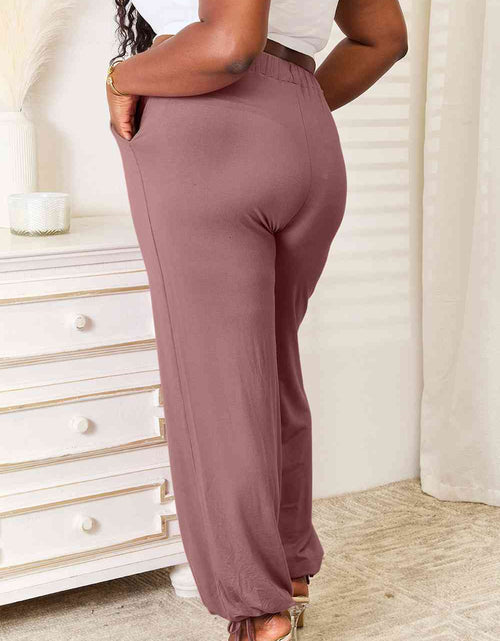 Load image into Gallery viewer, Basic Bae Full Size Soft Rayon Drawstring Waist Pants with Pockets
