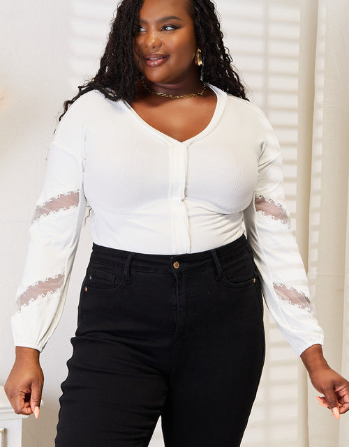 Load image into Gallery viewer, Double Take V-Neck Dropped Shoulder Blouse
