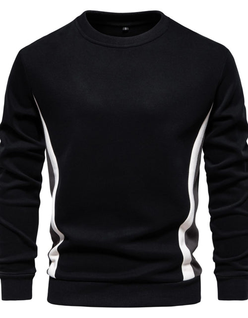 Load image into Gallery viewer, Men's Side Striped Contrast Round Neck Sweatshirt
