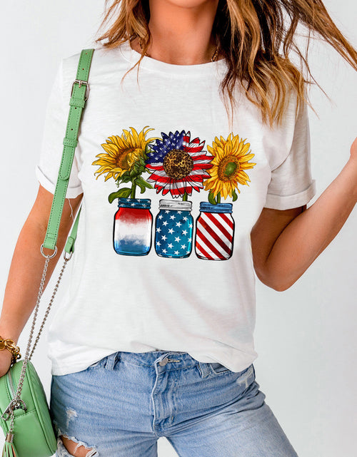 Load image into Gallery viewer, Graphic Round Neck Short Sleeve T-Shirt
